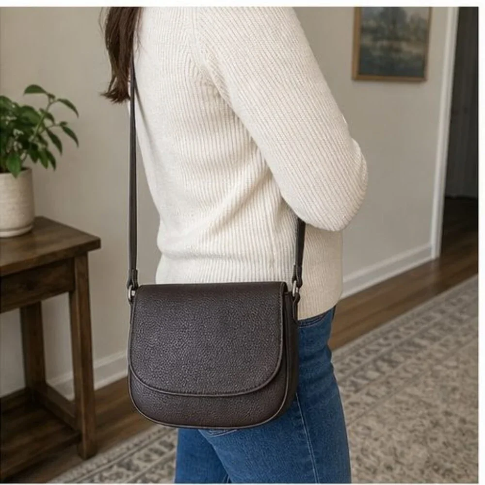 Gray Canvas Crossbody Bag